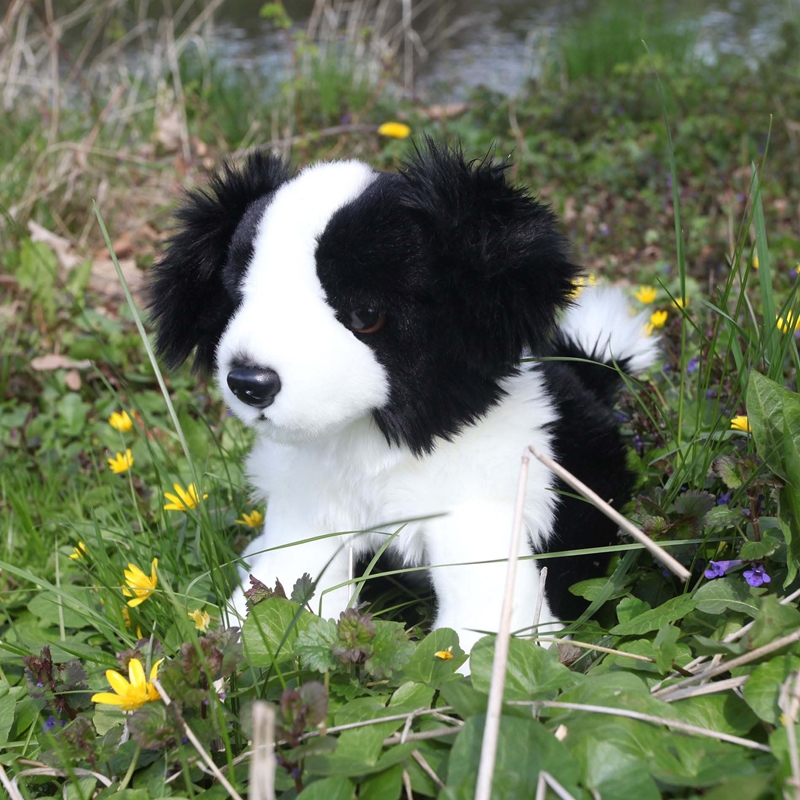 Rappa - Pluszowa realistyczna maskotka Pies Border Collie siedzący 30 cm Eco-Friendly
