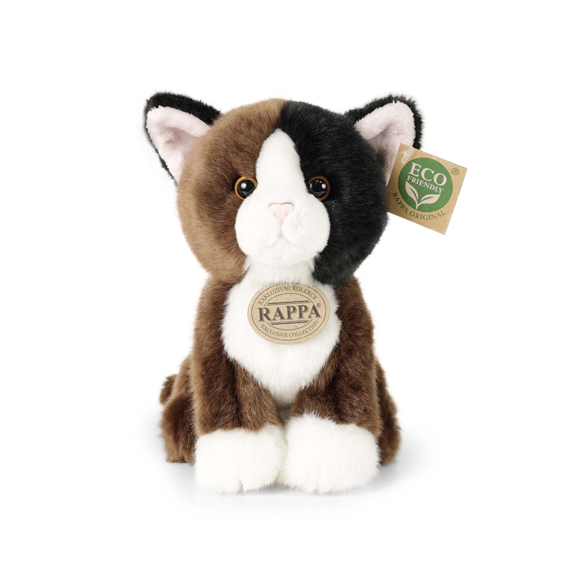 Rappa - Pluszowa realistyczna maskotka Kot trójkolorowy siedzący 18 cm Eco-Friendly