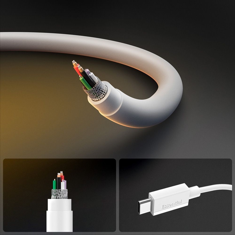 Spigen EB6010CC Essential - Kabel USB-C do USB-C PD 60W 1m (Biały)