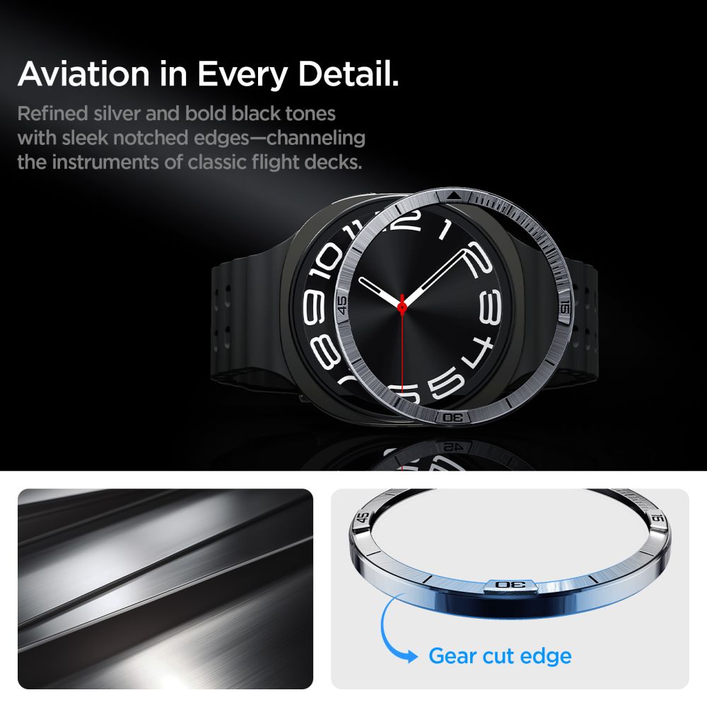 Spigen Bezel Tune Pilot - Obudowa / Pierścień ochronny do Samsung Galaxy Watch 8 44 mm (Silver)