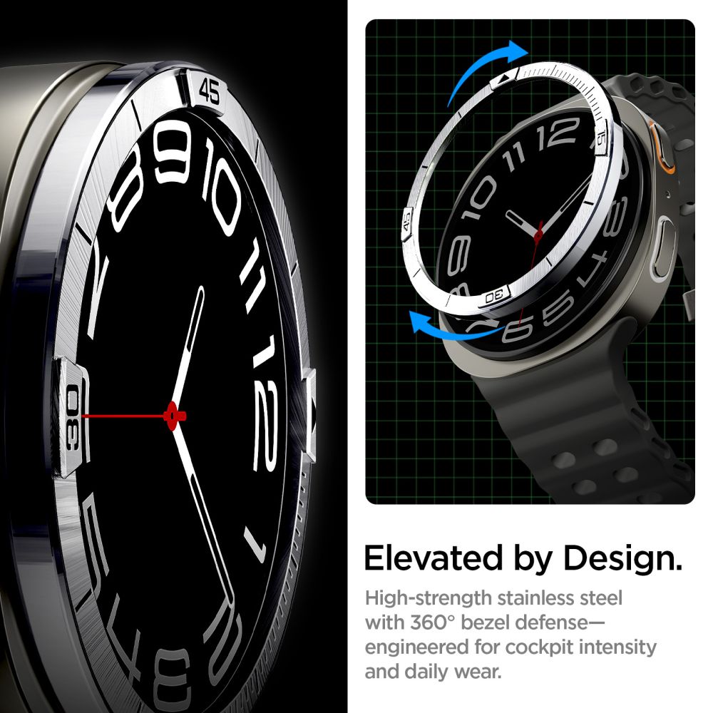 Spigen Bezel Tune Pilot - Obudowa / Pierścień ochronny do Samsung Galaxy Watch 8 44 mm (Silver)