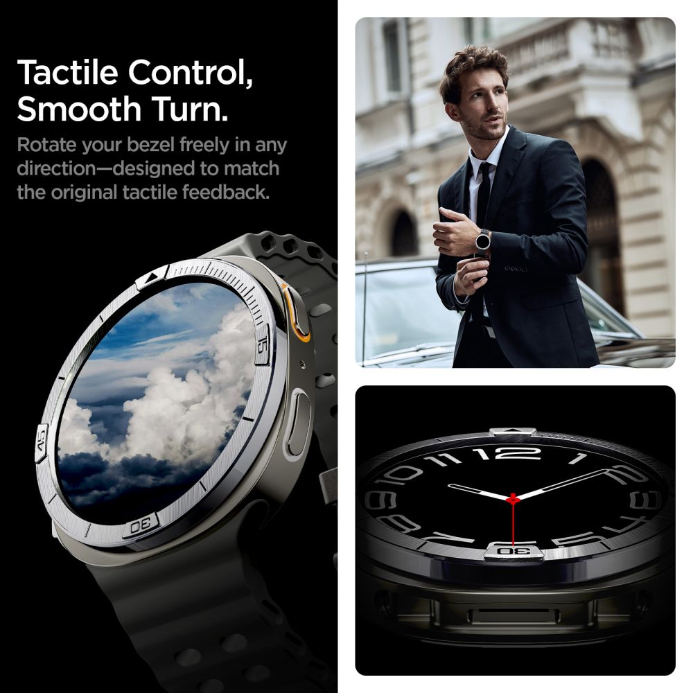 Spigen Bezel Tune Pilot - Obudowa / Pierścień ochronny do Samsung Galaxy Watch 8 44 mm (Silver)