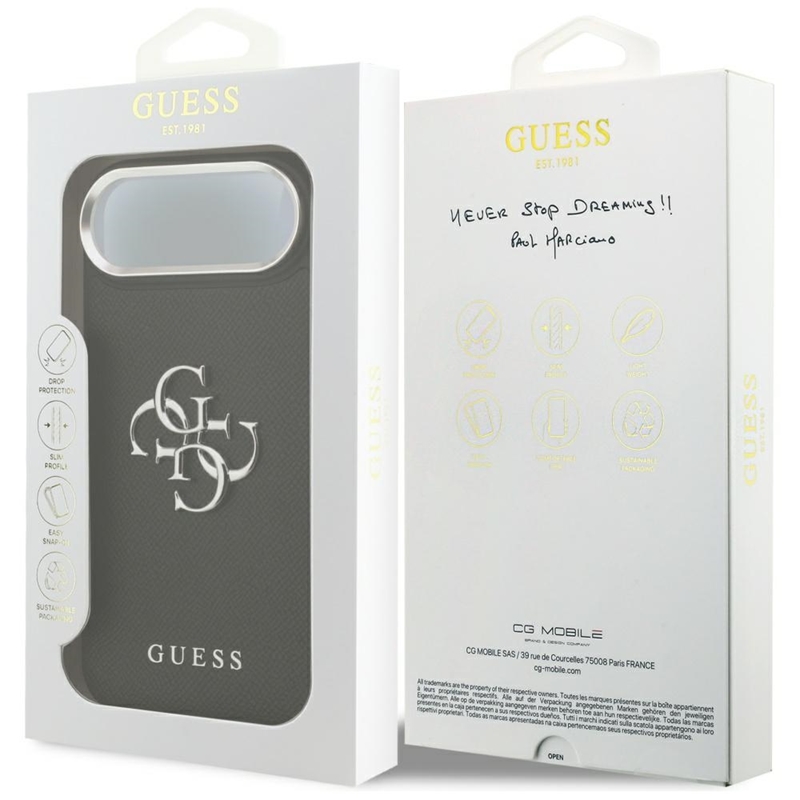Guess Grained Big 4G Classic Logo - Etui iPhone Air (czarny)