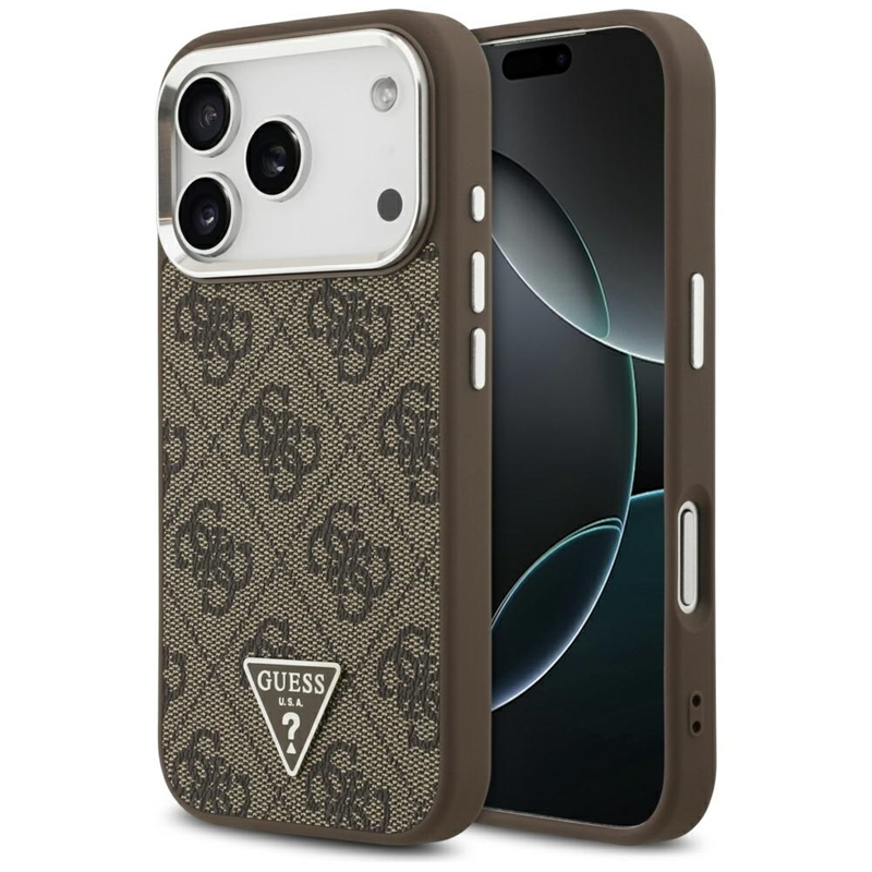 Guess 4G Triangle Logo MagSafe - Etui iPhone 17 Pro (brązowy)