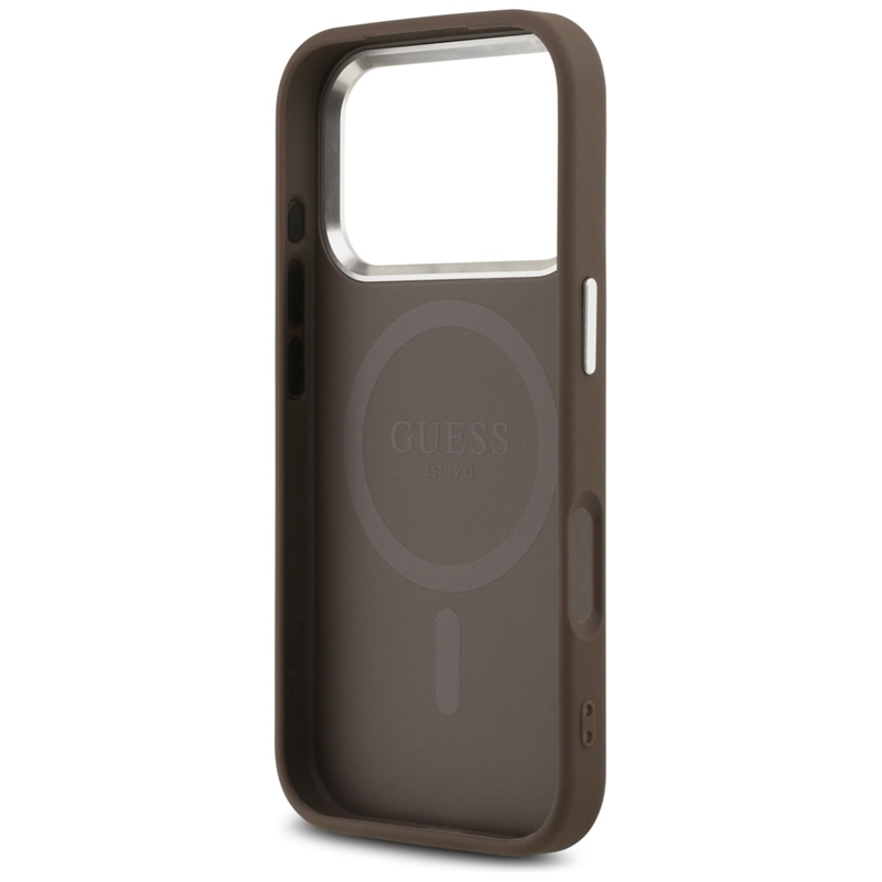 Guess 4G Triangle Logo MagSafe - Etui iPhone 17 Pro (brązowy)