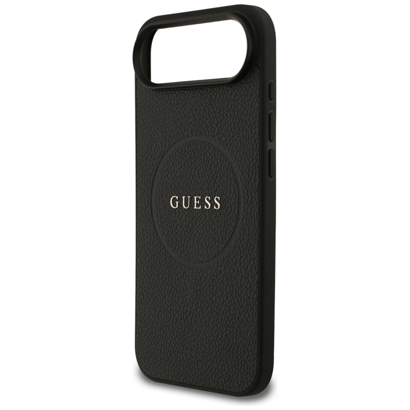 Guess Grained Ring MagSafe - Etui iPhone Air (czarny)