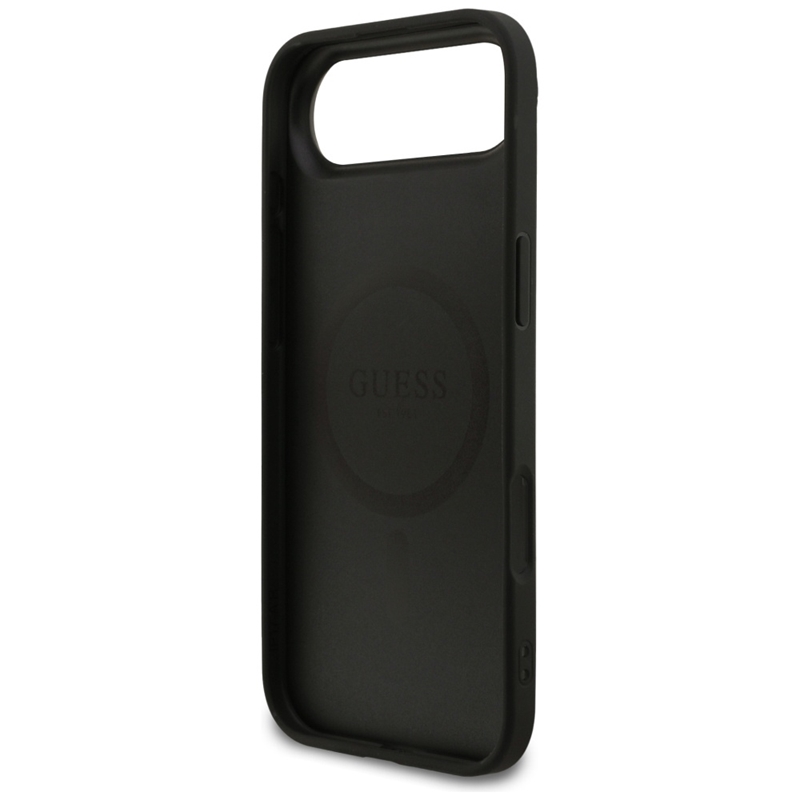Guess Grained Ring MagSafe - Etui iPhone Air (czarny)