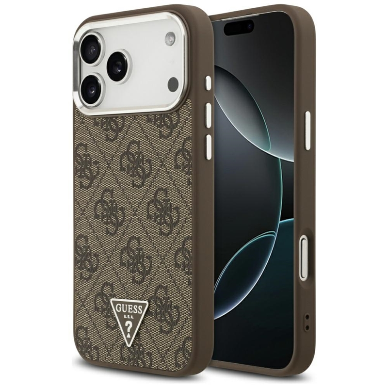 Guess 4G Triangle Logo MagSafe - Etui iPhone 17 Pro Max (brązowy)