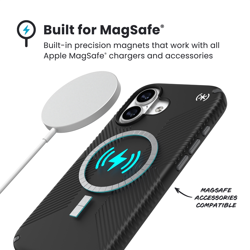 Speck Presidio2 Grip MagSafe - Etui iPhone 17 (Black / Slate Grey / White)
