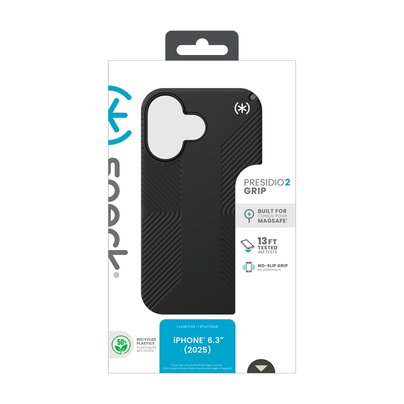 Speck Presidio2 Grip MagSafe - Etui iPhone 17 (Black / Slate Grey / White)