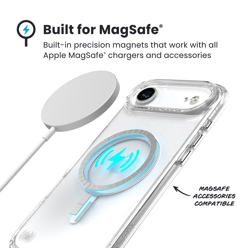 Speck Presidio Perfect Clear MagSafe - Etui iPhone Air (Clear / Silver)