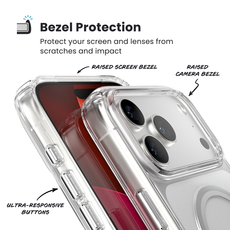 Speck Presidio Perfect Clear MagSafe - Etui iPhone 17 Pro Max (Clear / Silver)