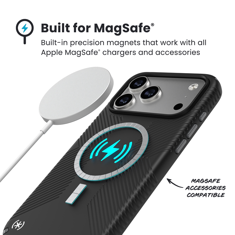 Speck Presidio2 Grip MagSafe - Etui iPhone 17 Pro Max (Black / Slate Grey / White)