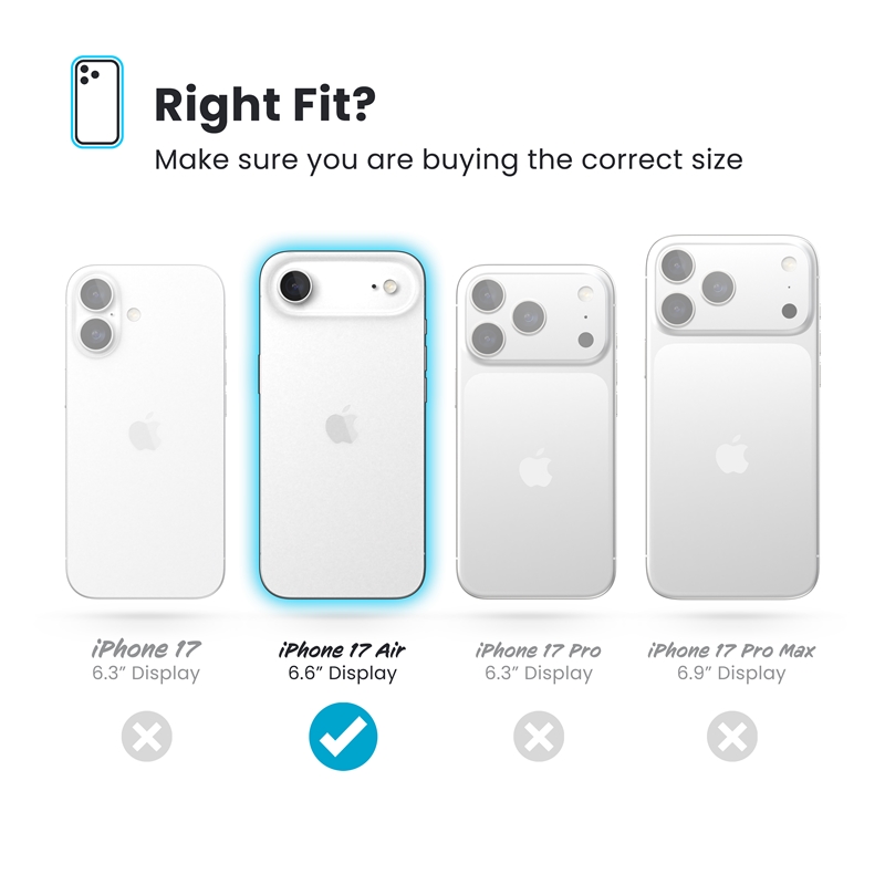 Speck Presidio2 Grip ClickLock & MagSafe - Etui iPhone Air (Deep Sea / Silver Metallic / Spell Blue)