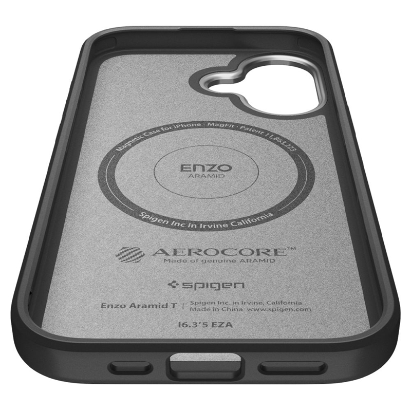 Spigen Enzo Aramid T Mag MagSafe - Etui do iPhone 17 (Black/Silver)