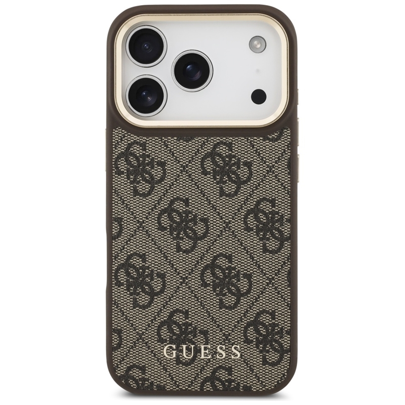 Guess Bundle Pack MagSafe 4G - Zestaw etui + portfel MagSafe do iPhone 17 Pro (brązowy)