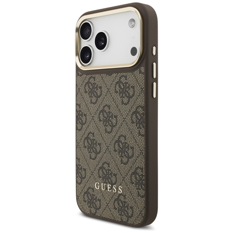 Guess Bundle Pack MagSafe 4G - Zestaw etui + portfel MagSafe do iPhone 17 Pro Max (brązowy)
