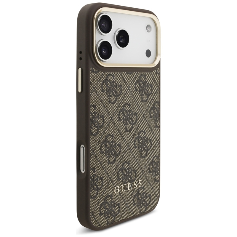 Guess Bundle Pack MagSafe 4G - Zestaw etui + portfel MagSafe do iPhone 17 Pro Max (brązowy)