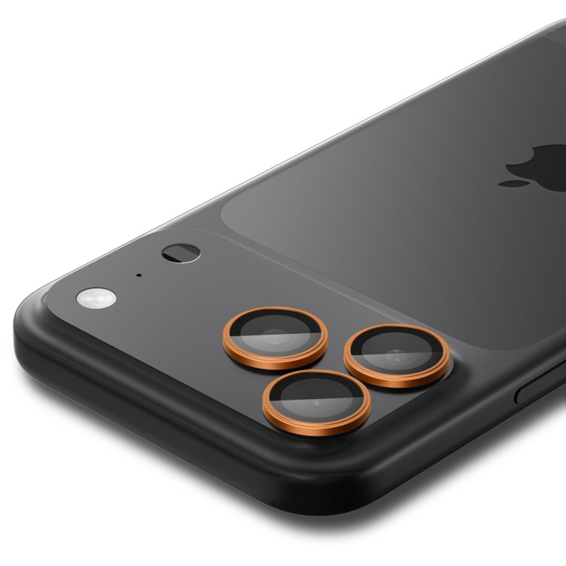 Spigen Optik Pro GLAS.TR EZ Fit Camera Protector 2-Pack - Szkło ochronne na obiektyw do iPhone 16 Pro / 16 Pro Max / 17 Pro / 17 Pro Max (2 szt) (Orange)