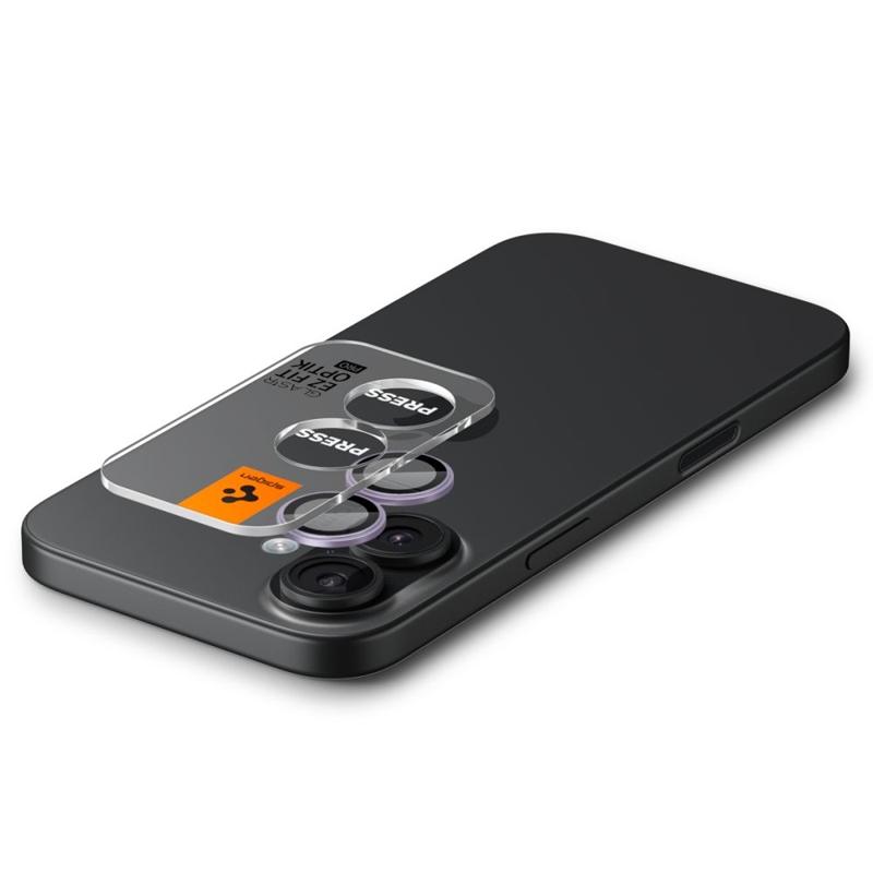 Spigen Optik Pro GLAS.TR EZ Fit Camera Protector 2-Pack - Szkło ochronne na obiektyw do iPhone 16 / 16 Plus / 17 (2 szt) (Purple)