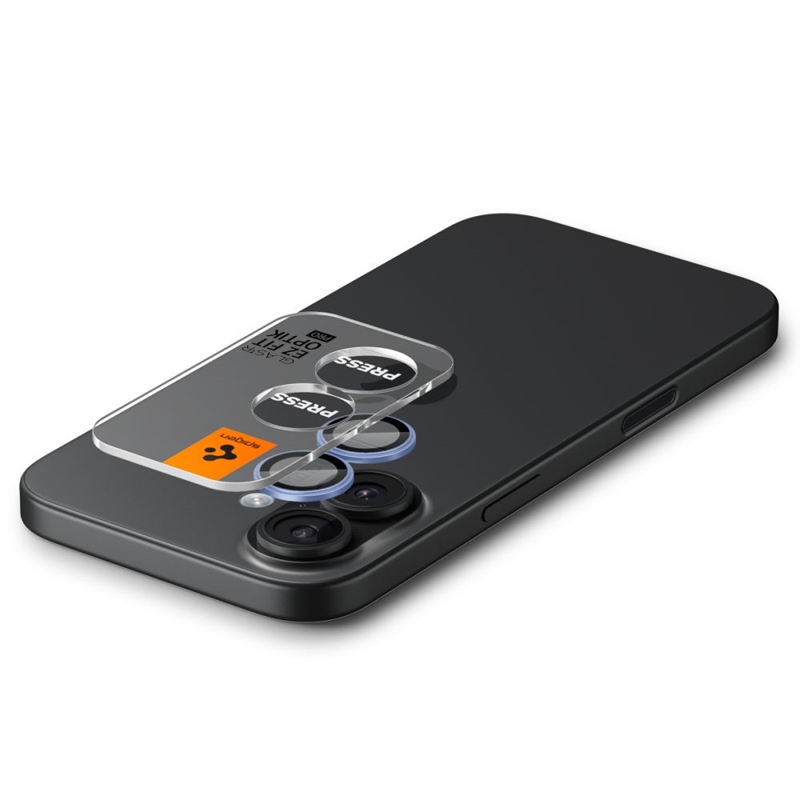 Spigen Optik Pro GLAS.TR EZ Fit Camera Protector 2-Pack - Szkło ochronne na obiektyw do iPhone 16 / 16 Plus / 17 (2 szt) (Blue)