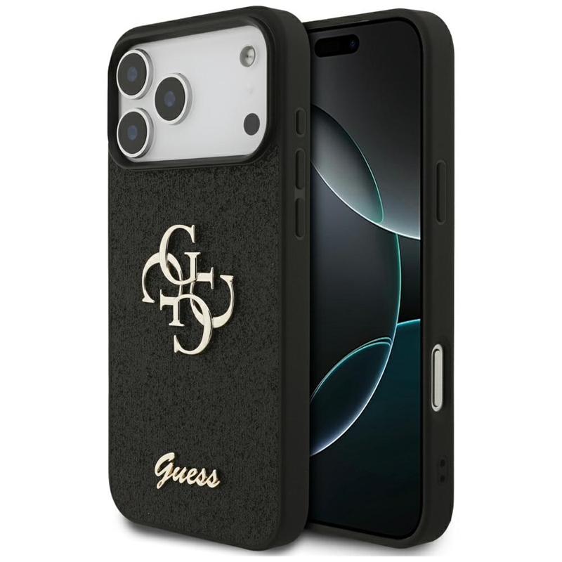 Guess Fixed Glitter Big 4G - Etui do iPhone 17 Pro Max (czarny)