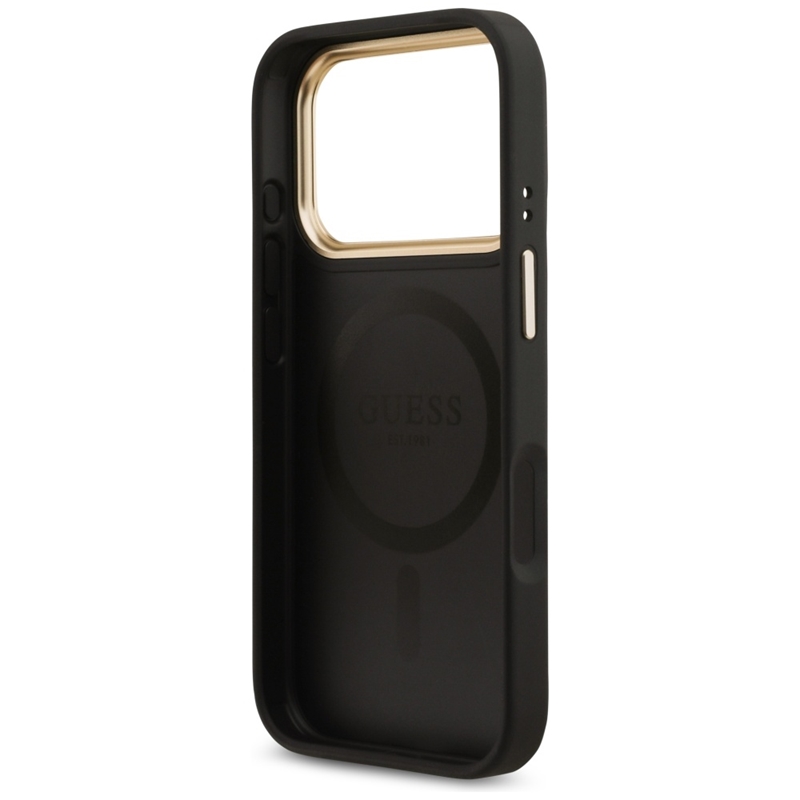 Guess 4G Strass Logo MagSafe - Etui iPhone 17 Pro (czarny)