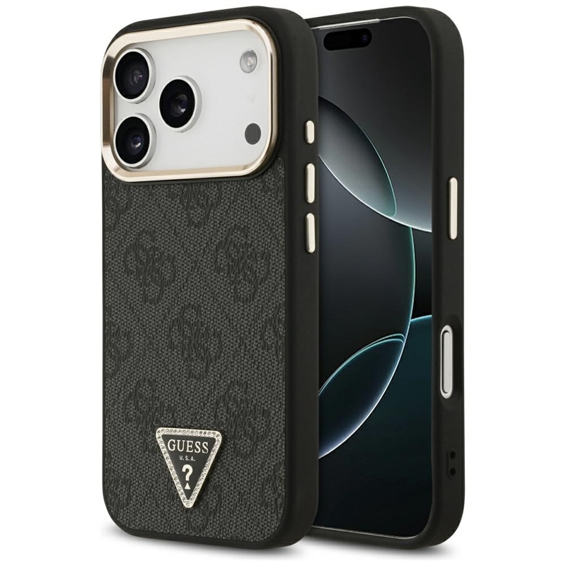 Guess 4G Triangle Logo MagSafe - Etui iPhone 17 Pro (czarny)