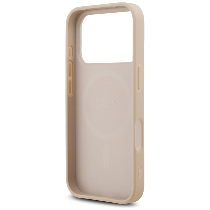 Guess Saffiano Classic Logo MagSafe - Etui iPhone 17 Pro (różowy)