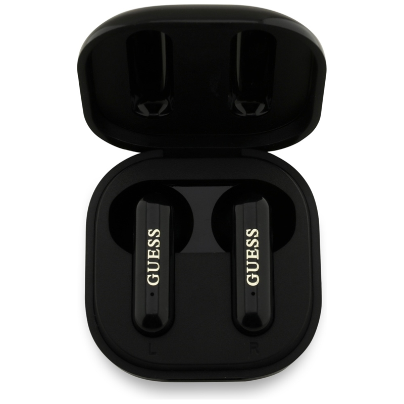 Guess 4G Metal Logo - Słuchawki Bluetooth TWS + etui ładujące (czarny)