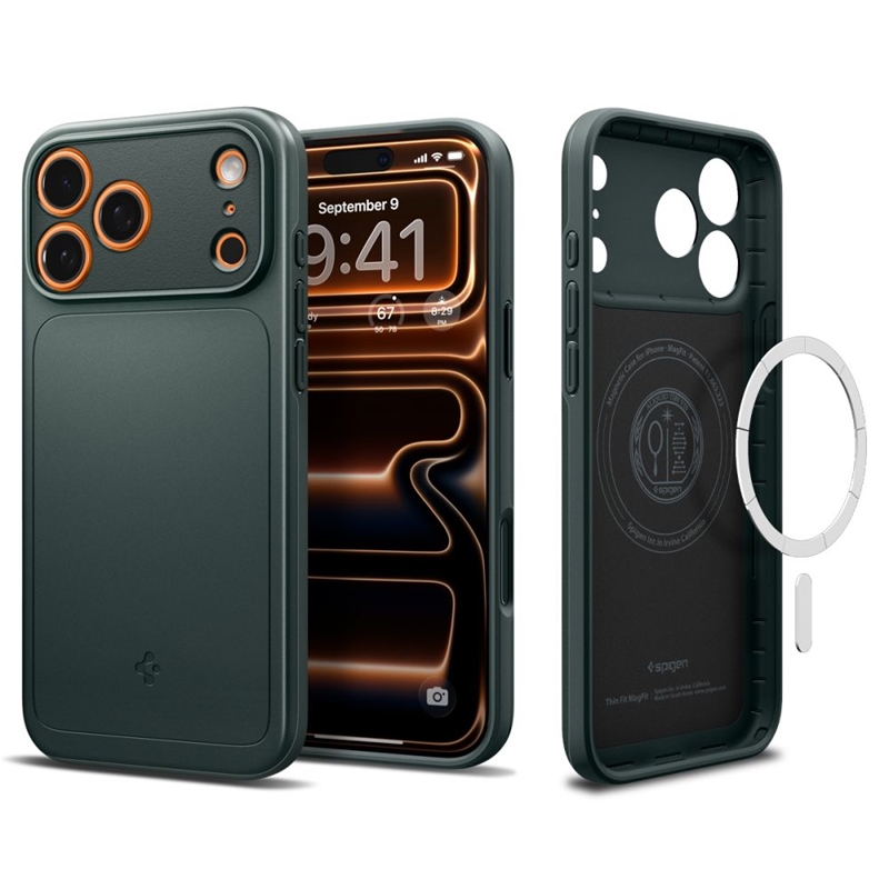 Spigen Thin Fit Mag MagSafe - Etui do iPhone 17 Pro Max (Abyss Green)