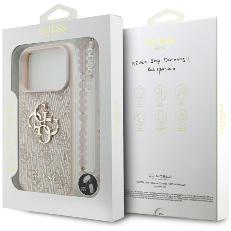 Guess 4G Strap 4G Classic Logo - Etui iPhone 17 Pro (różowy)