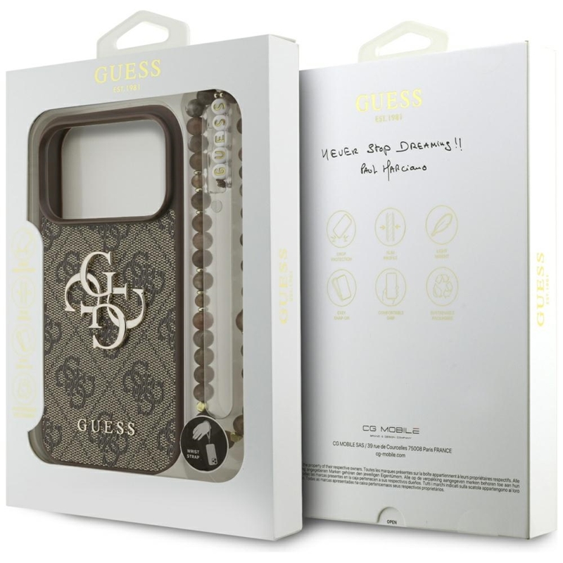 Guess 4G Strap 4G Classic Logo - Etui iPhone 17 Pro (brązowy)