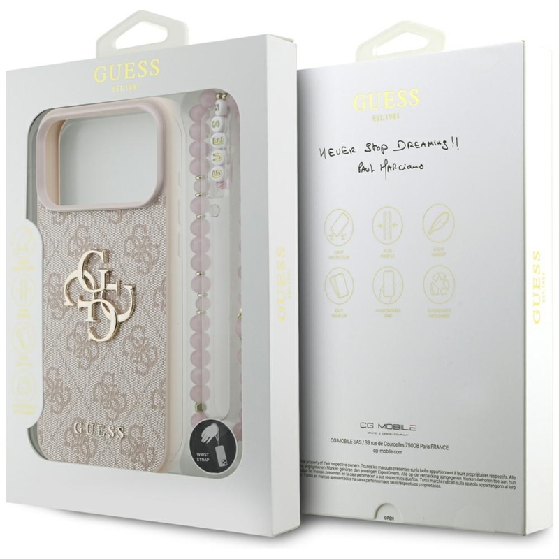 Guess 4G Strap 4G Classic Logo - Etui iPhone 17 Pro Max (różowy)