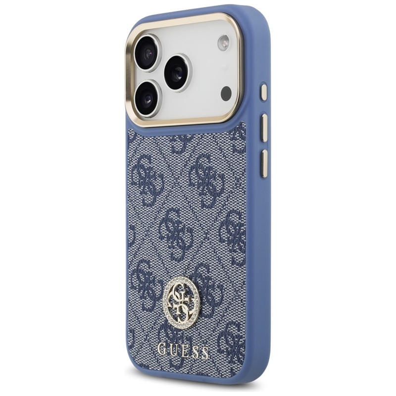 Guess 4G Strass Logo MagSafe - Etui iPhone 17 Pro (niebieski)