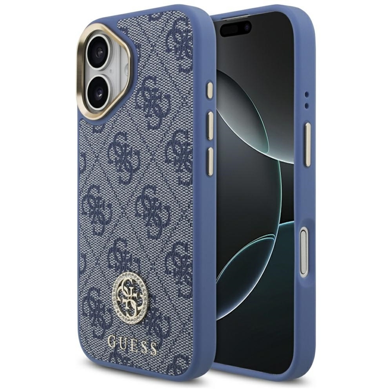 Guess 4G Strass Logo MagSafe - Etui iPhone 17 (niebieski)