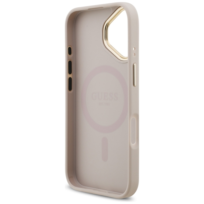 Guess 4G Strass Logo MagSafe - Etui iPhone 17 Pro (różowy)