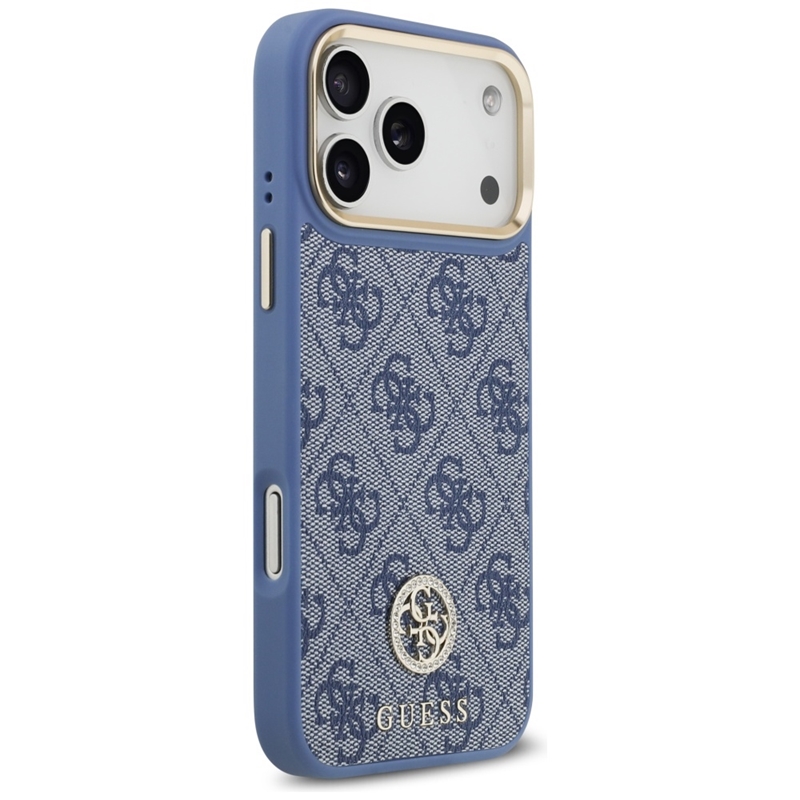 Guess 4G Strass Logo MagSafe - Etui iPhone 17 Pro Max (niebieski)