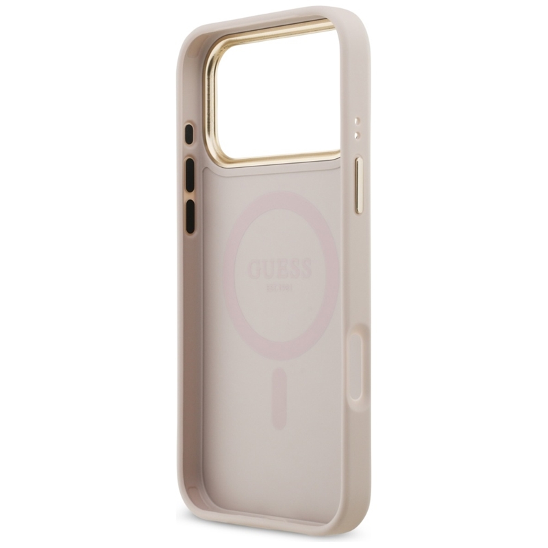 Guess 4G Strass Logo MagSafe - Etui iPhone 17 Pro Max (różowy)
