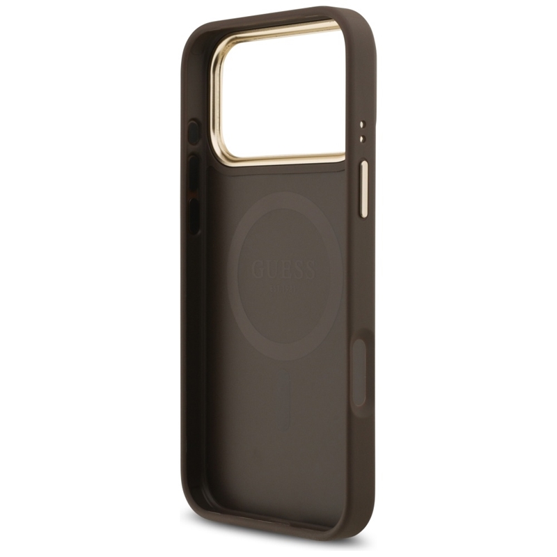 Guess 4G Strass Logo MagSafe - Etui iPhone 17 Pro Max (brązowy)