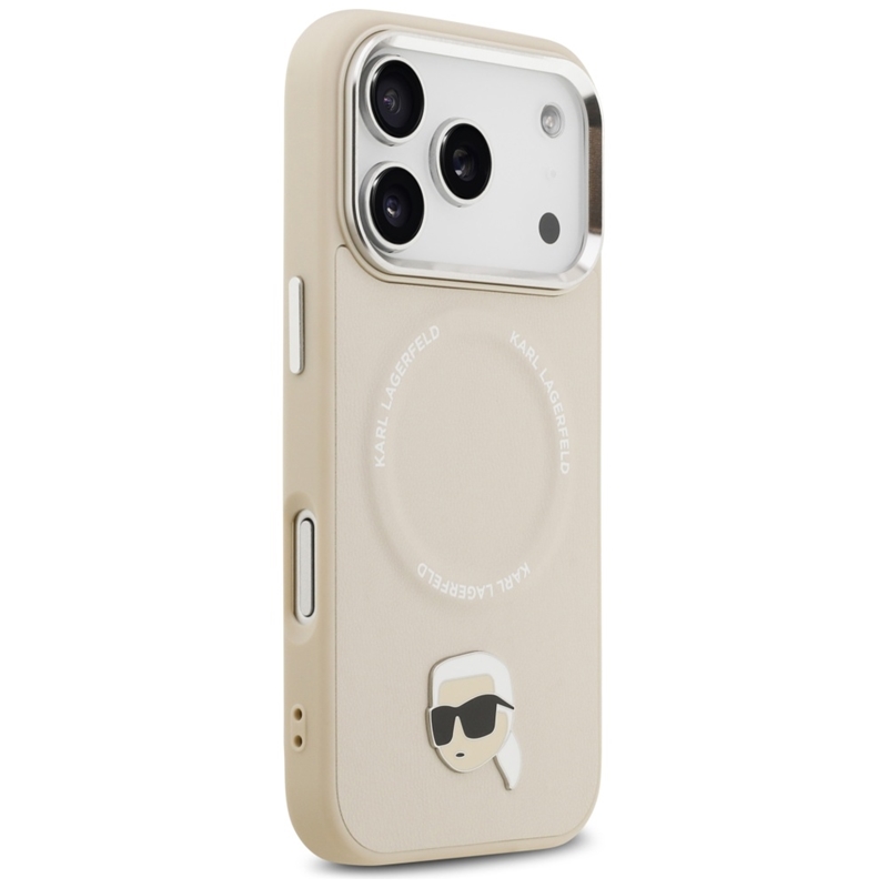 Karl Lagerfeld Karl Pin MagSafe - Etui iPhone 17 Pro Max (beżowy)