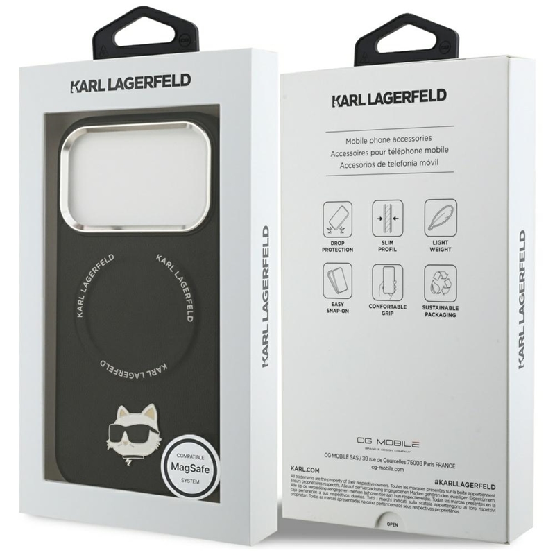 Karl Lagerfeld Choupette Pin MagSafe - Etui iPhone 17 Pro (czarny)
