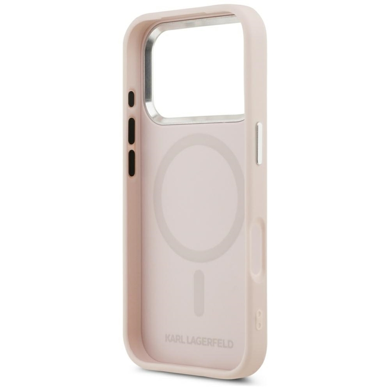 Karl Lagerfeld Initial & Metal Logo MagSafe - Etui iPhone 17 Pro (różowy)