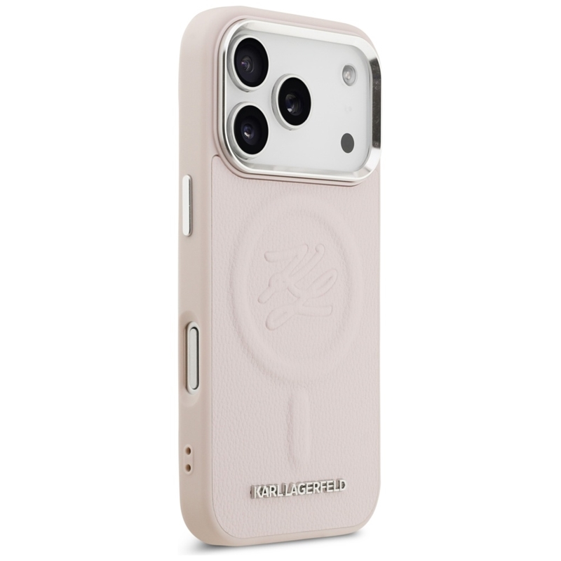 Karl Lagerfeld Initial & Metal Logo MagSafe - Etui iPhone 17 Pro Max (różowy)
