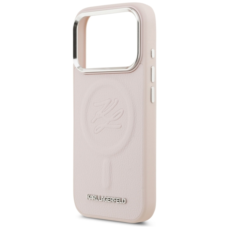 Karl Lagerfeld Initial & Metal Logo MagSafe - Etui iPhone 17 Pro Max (różowy)