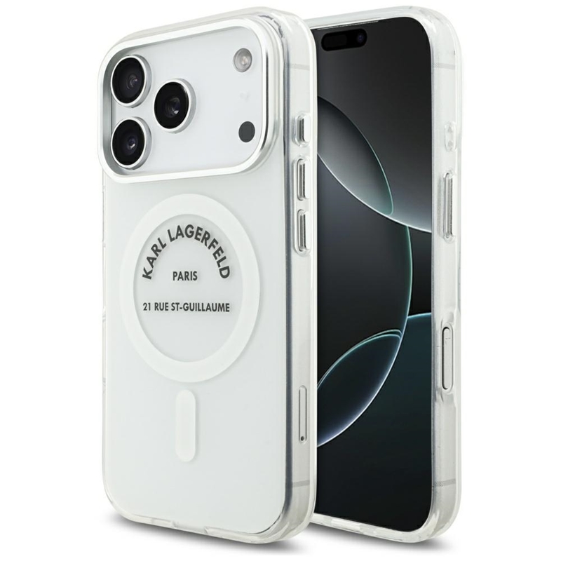 Karl Lagerfeld IML Karl RSG Logo MagSafe - Etui iPhone 17 Pro (przezroczysty)