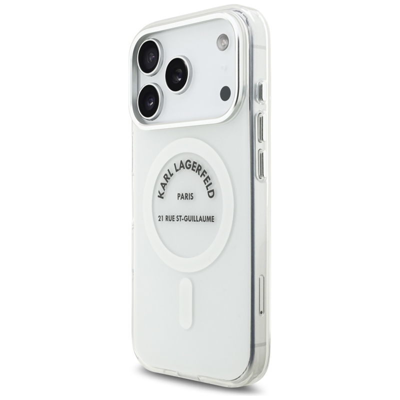 Karl Lagerfeld IML Karl RSG Logo MagSafe - Etui iPhone 17 Pro (przezroczysty)