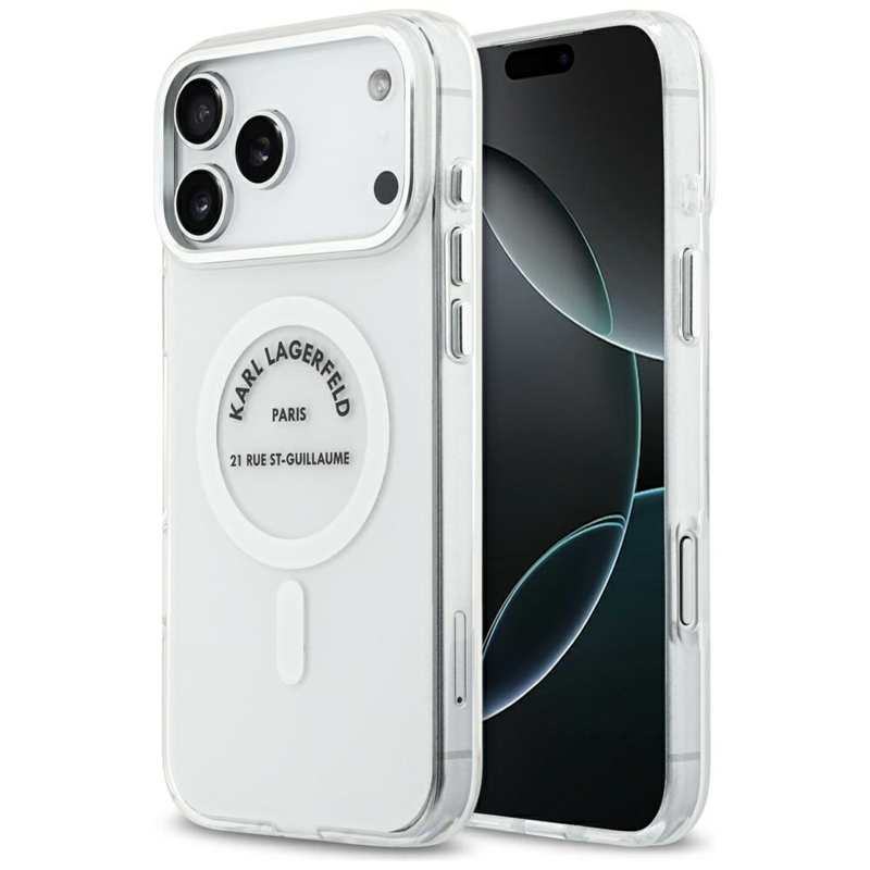Karl Lagerfeld IML Karl RSG Logo MagSafe - Etui iPhone 17 Pro Max (przezroczysty)