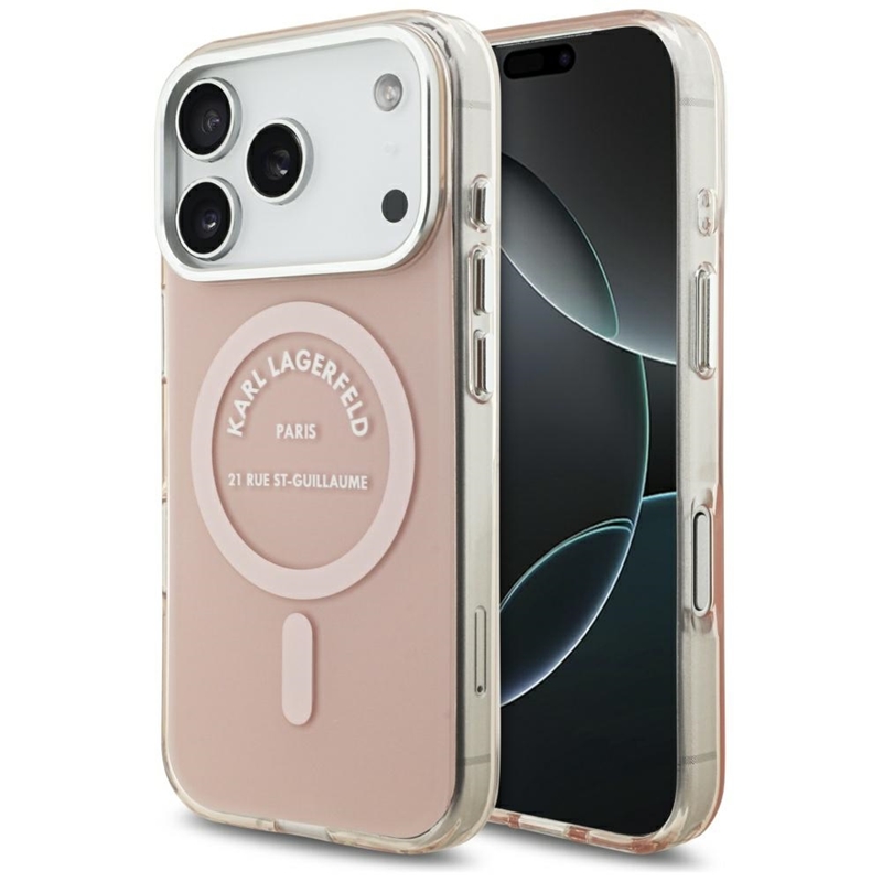 Karl Lagerfeld IML Karl RSG Logo MagSafe - Etui iPhone 17 Pro (różowy)