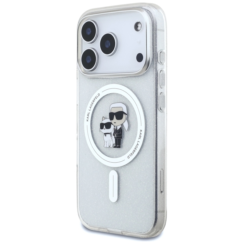 Karl Lagerfeld IML Karl Choupette Glitter MagSafe - Etui iPhone 17 Pro Max (przezroczysty)